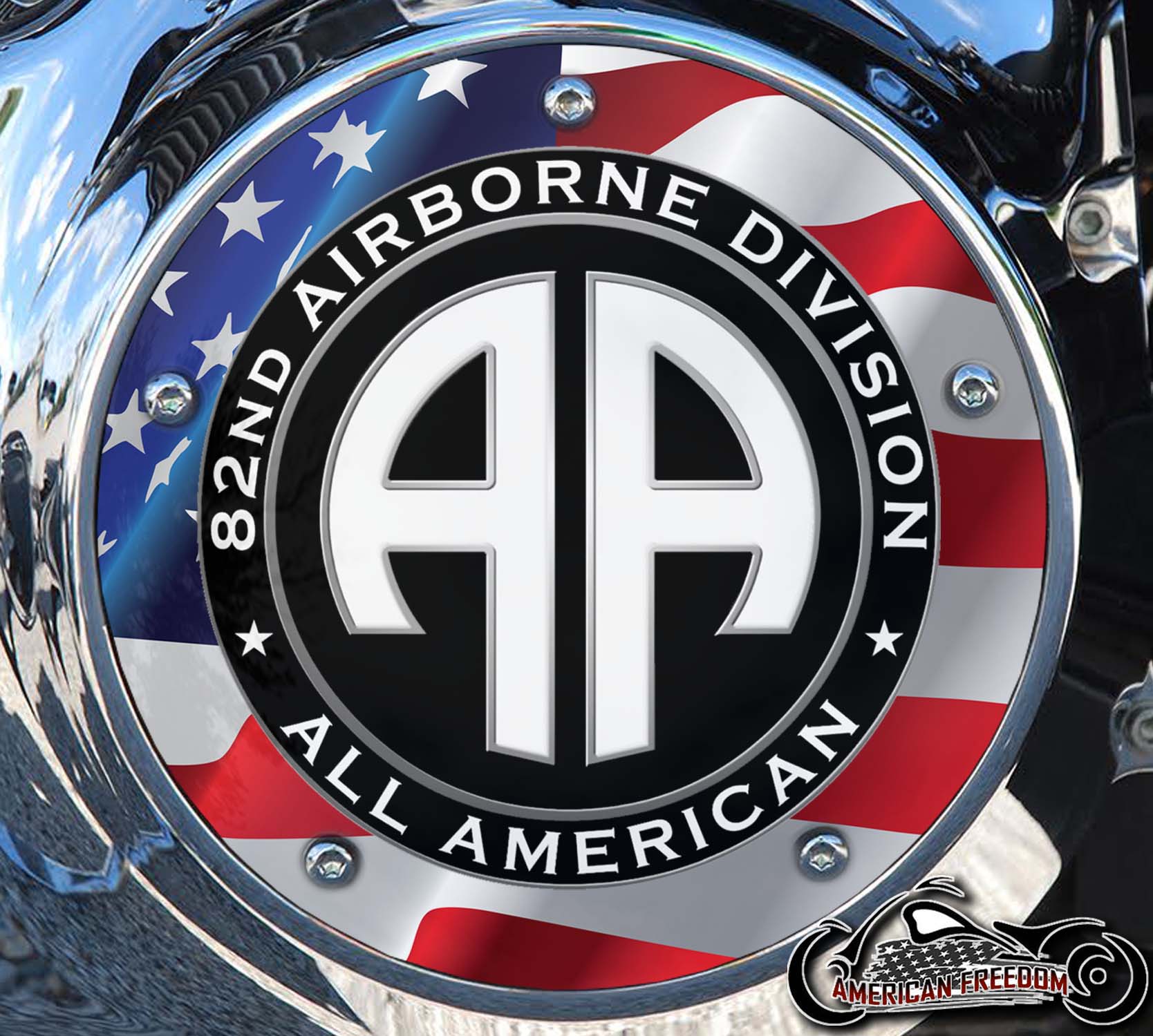 Custom Derby Cover - Airborne American Flag